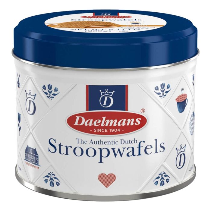 Stroopwafels in Delfts Blauw blik