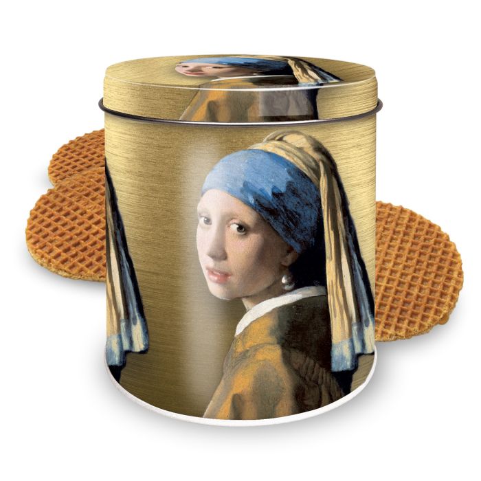 Stroopwafel geschenk "Meisje met Parel"