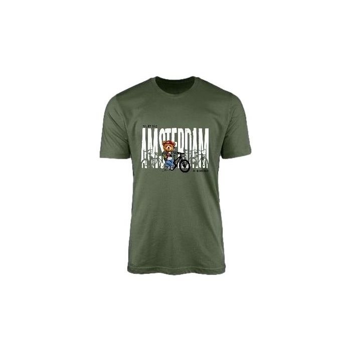 Unisex T-Shirt Me With Bike Amsterdam Groen