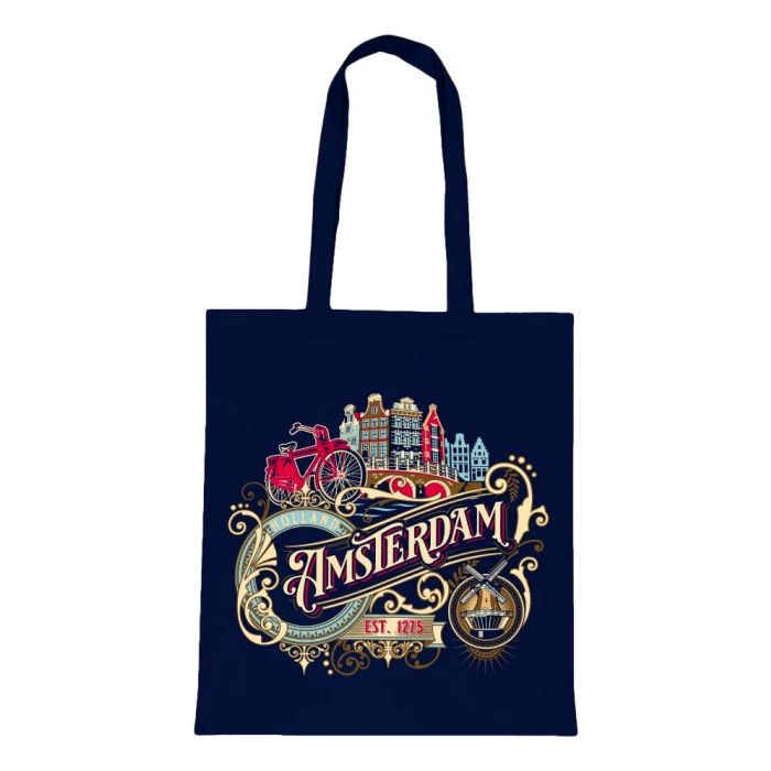 Katoenen Tas "Amsterdam Blauw Amsterdam"