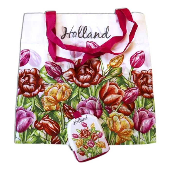 Opvouwbare tas "Tulpen" in zakje