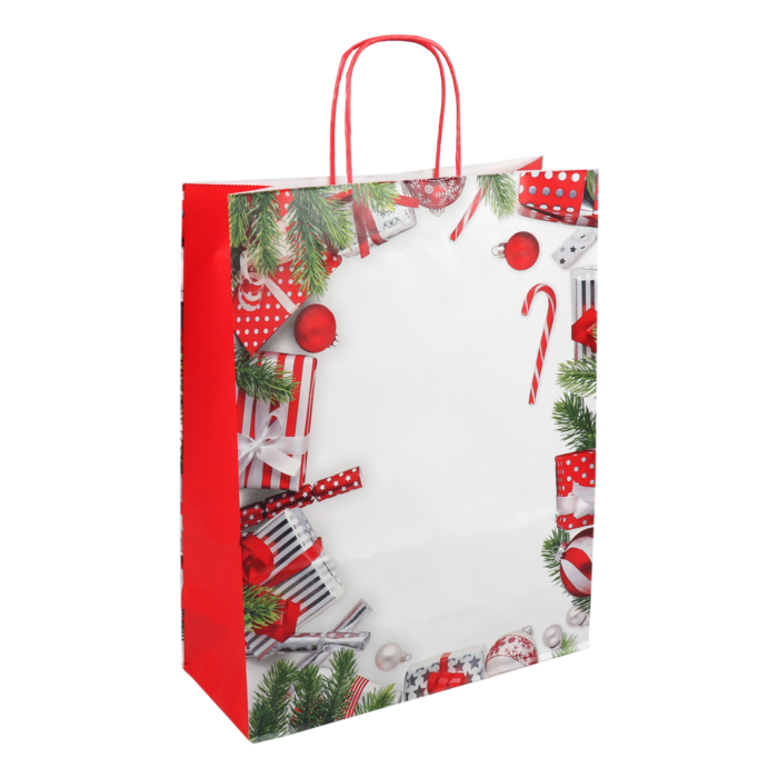 Kerstmis papieren draagtas (maat L) 