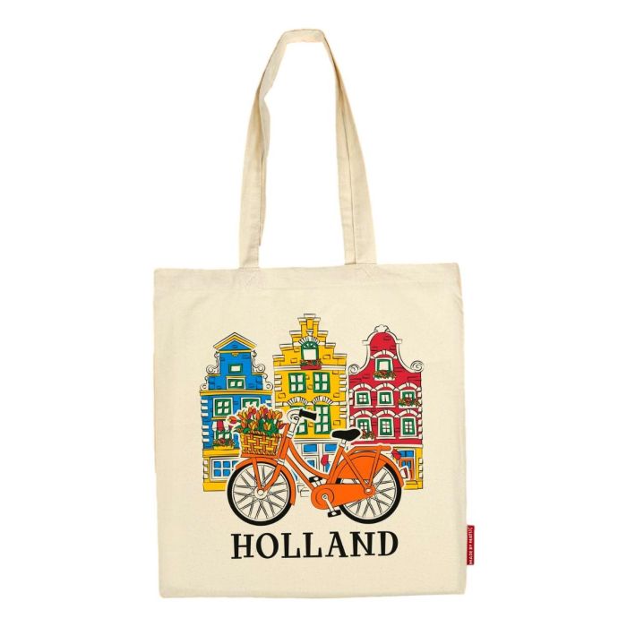 Katoenen Tas "Huisjes Holland"