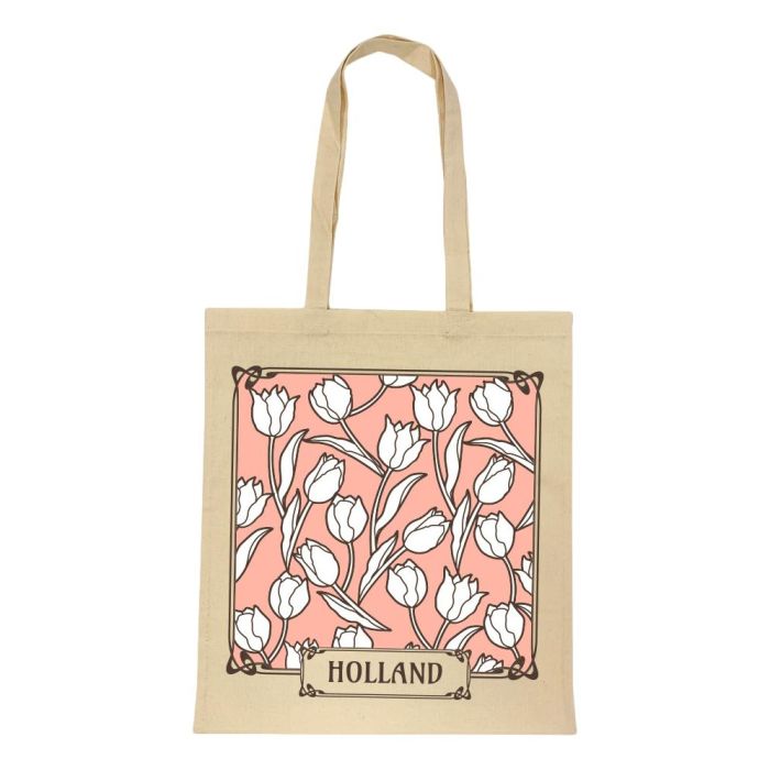 Katoenen Tas "Tulpen Roze Holland"