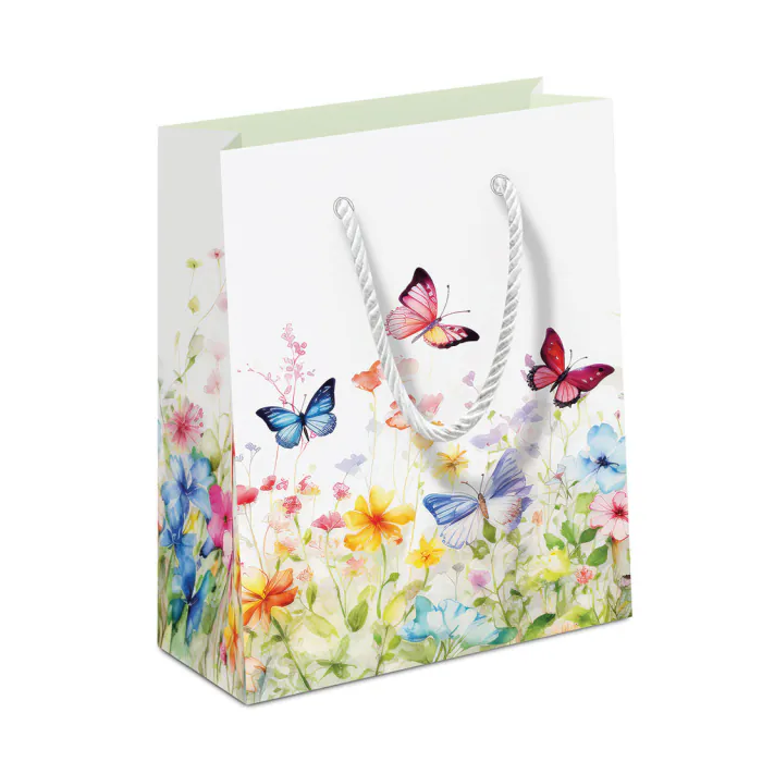Cadeautasje Butterflies in field wit
