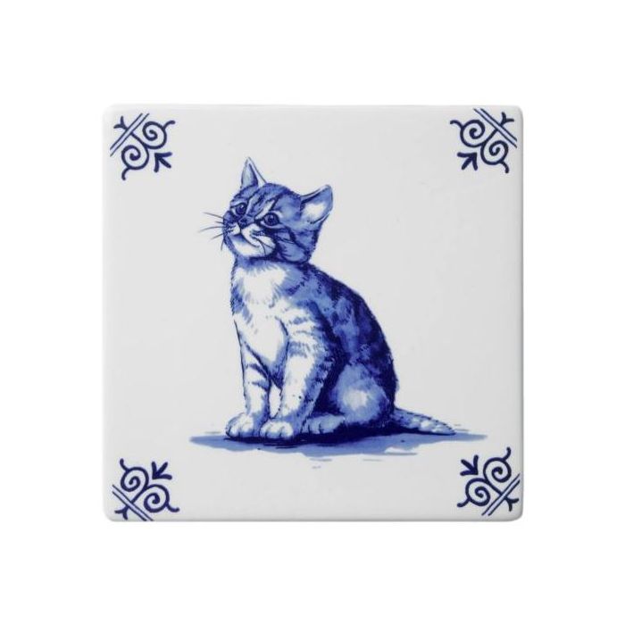 Tile "The Cat", 13 cm