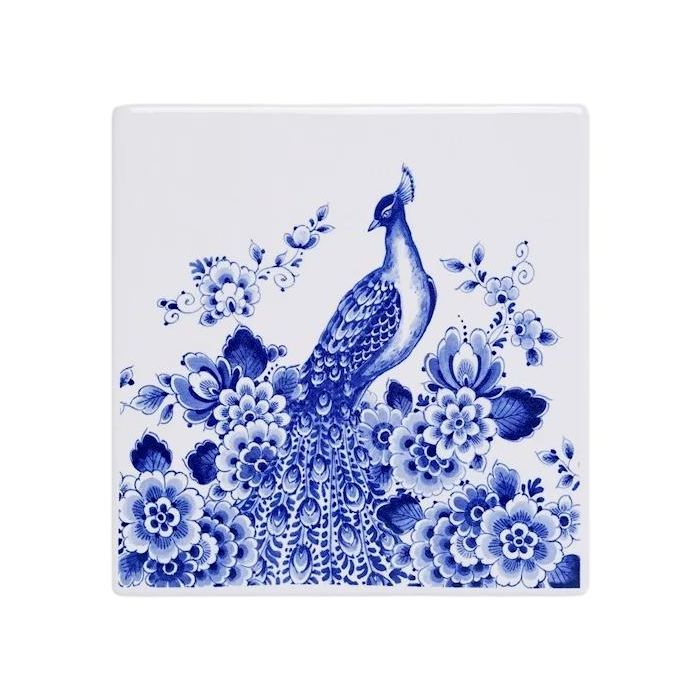Tile "Peacock", 13 cm
