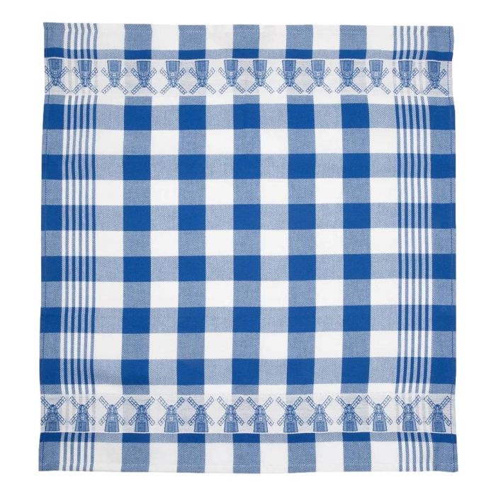 Tea towel Windmills Blue/White checked