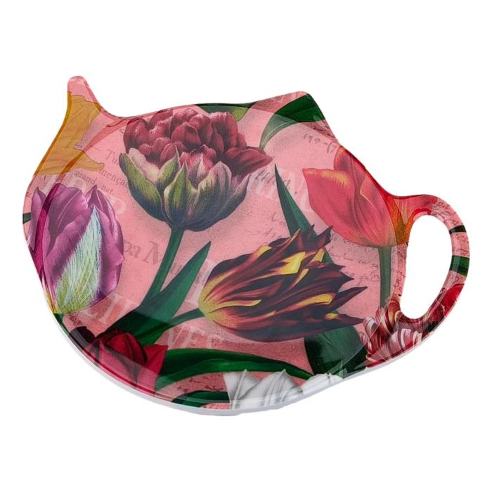 Theezakjeshouder 'pretty tulips' - roze