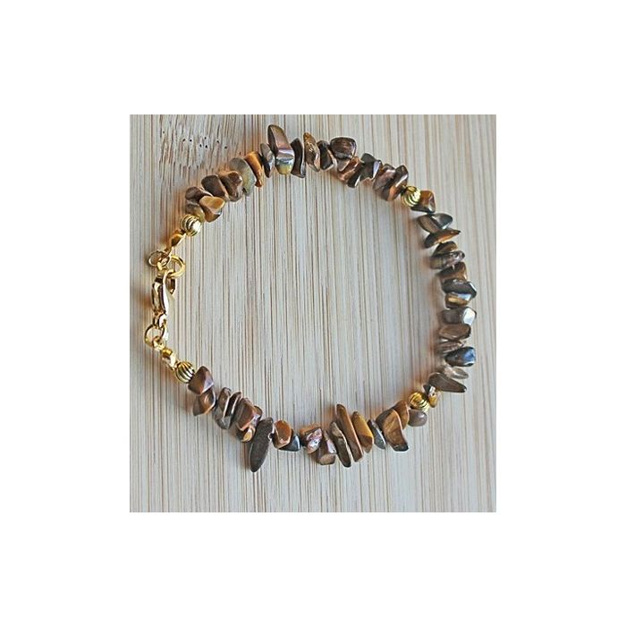Tiger eye chip beads bracelet