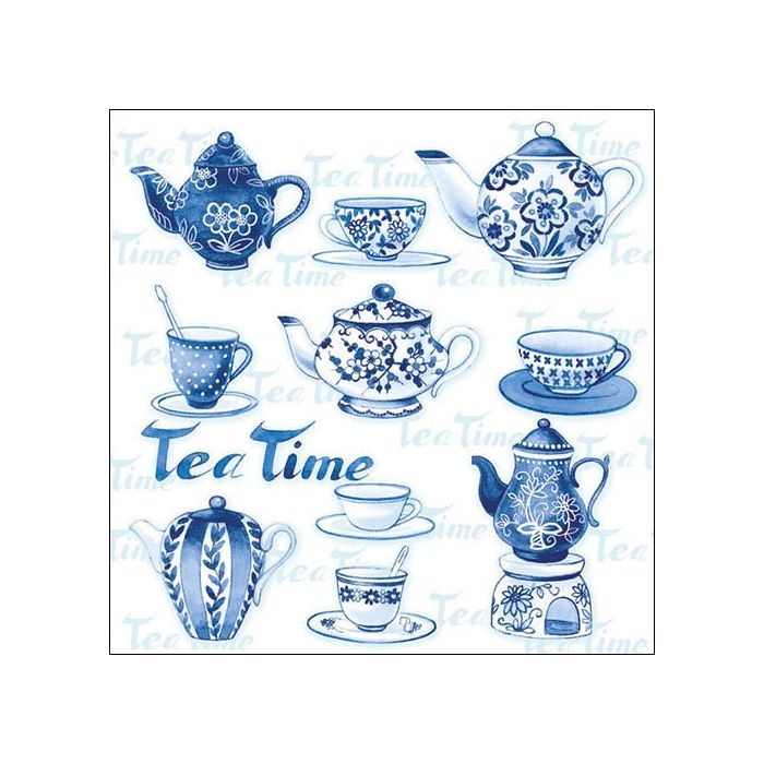 Pakje Servetten "Blauw Thee Momentje" (20 stuks)