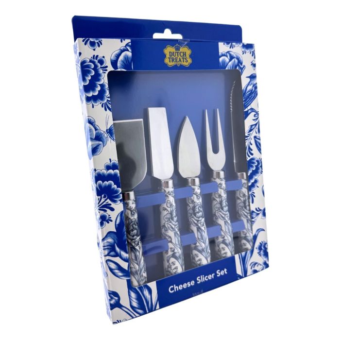 5 delige kaasmessenset "Delfts Blauw"
