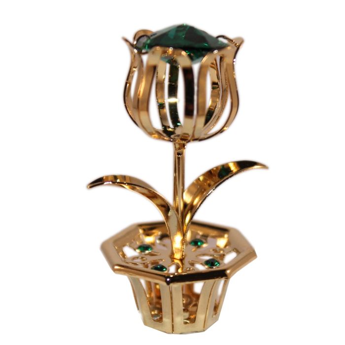 Swarovski Tulpje enkel, emerald groen