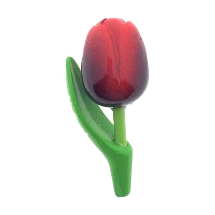 Magnet Wooden Tulip Dark Red/Red, 8 cm