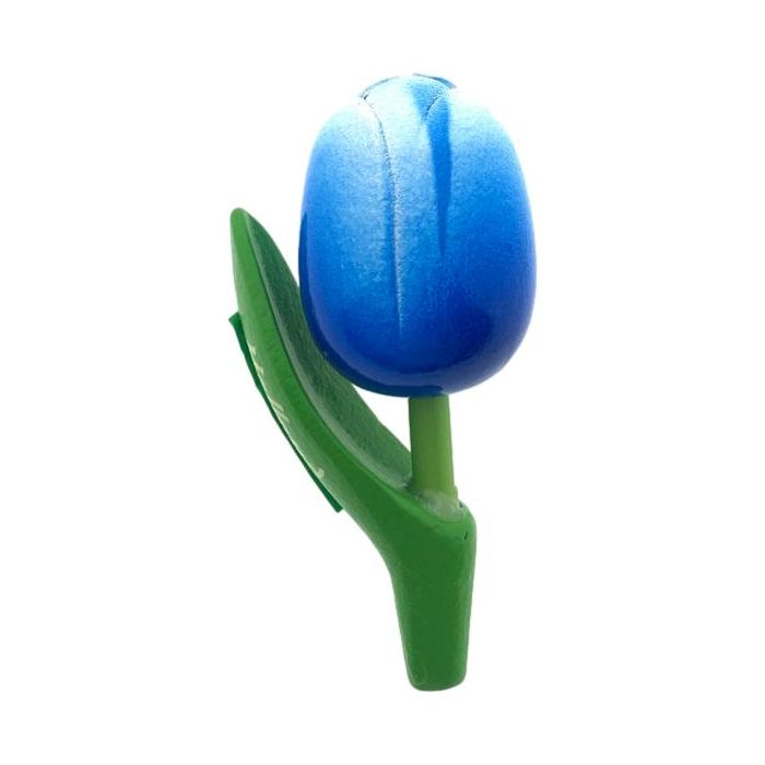 Magnet Wooden Tulip Dark Blue/White, 8 cm