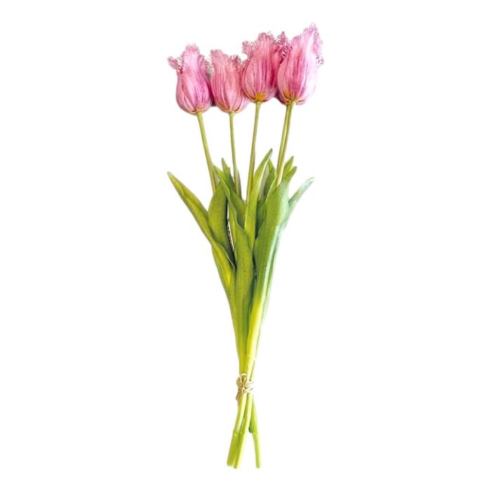 Bouquet of 5 Lilac Fringed Tulips - 40 cm