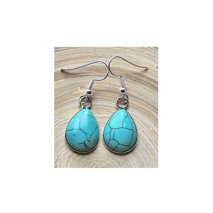 Turquois drop earrings 18x13mm