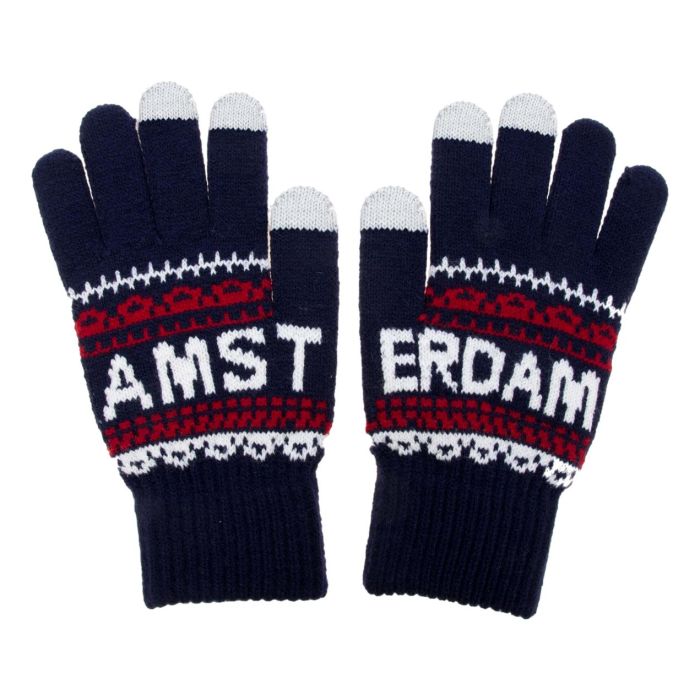 Unisex Handschoenen John Amsterdam Blauw / Wit/ Rood