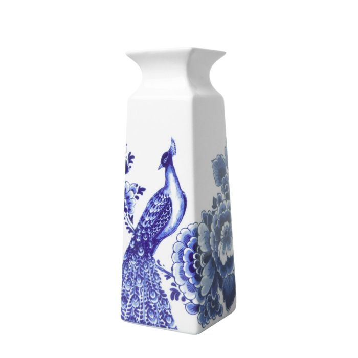 Vase Peacock with Flowers large - square