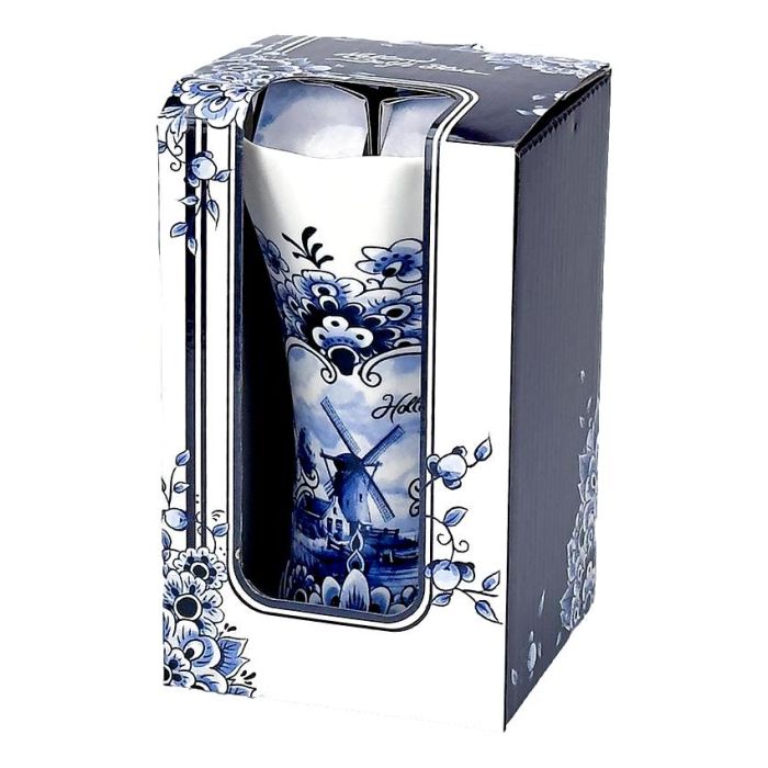Vase - Delft Blue Motif with Windmill, 12 cm