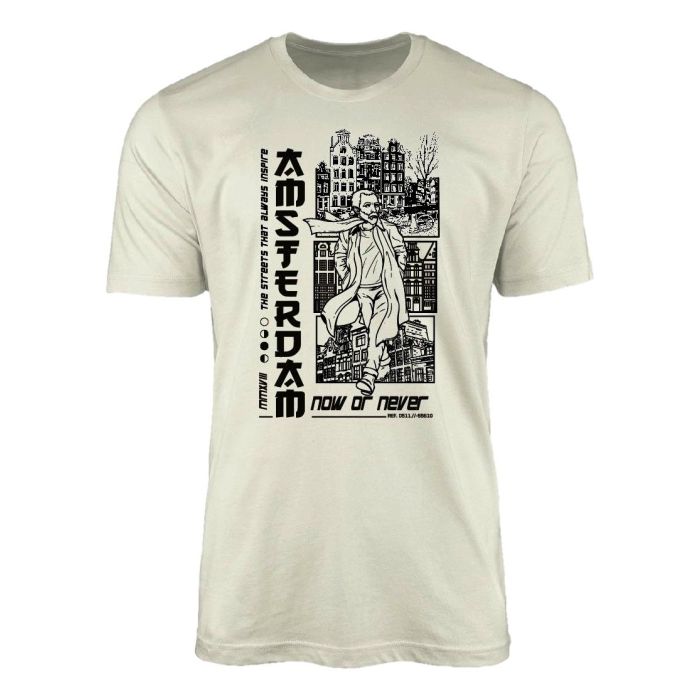 Unisex T-Shirt Van Gogh's Amsterdam Adventure - Beige