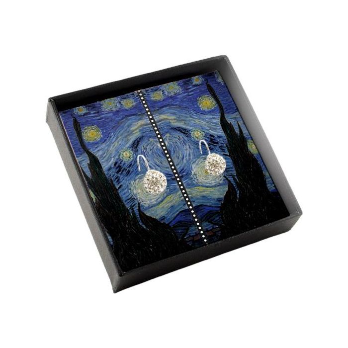 Oorbellen met glinsterende kristallen steentjes, Van Gogh, Sterrennacht