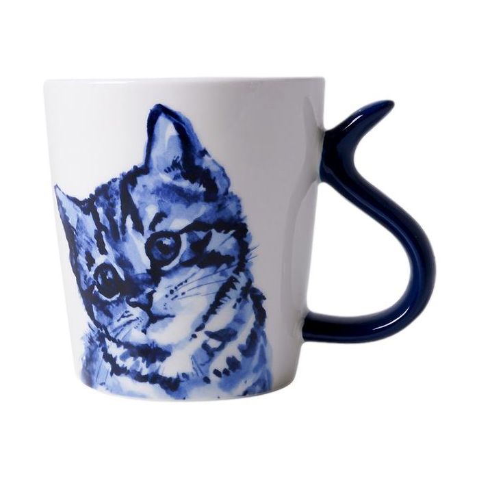 Mug Cat Tail – Friendly - Delft Blue