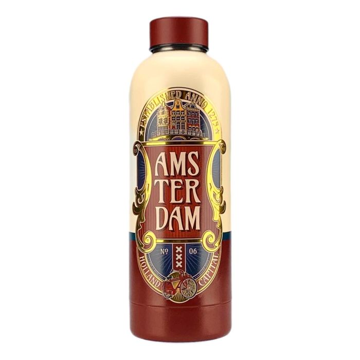 Amsterdam Water Bottle - Red/Gold