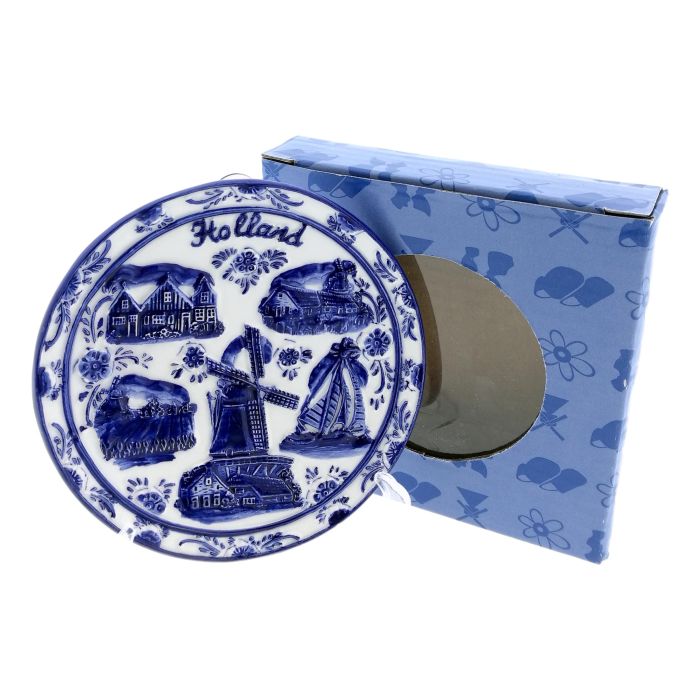 Wandbord Delfts blauw Holland, 10 cm (klein)