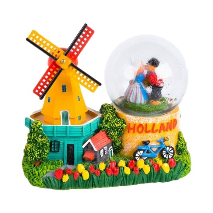 Water globe "Mill with Kissing Couple" L 