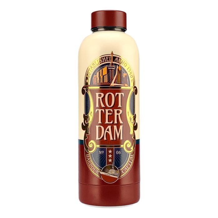 Waterfles Rotterdam - Rood/Goud