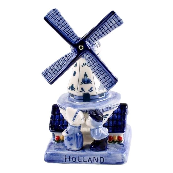 Stellingmolen Delfts blauw Kussend Paar, 12 cm 