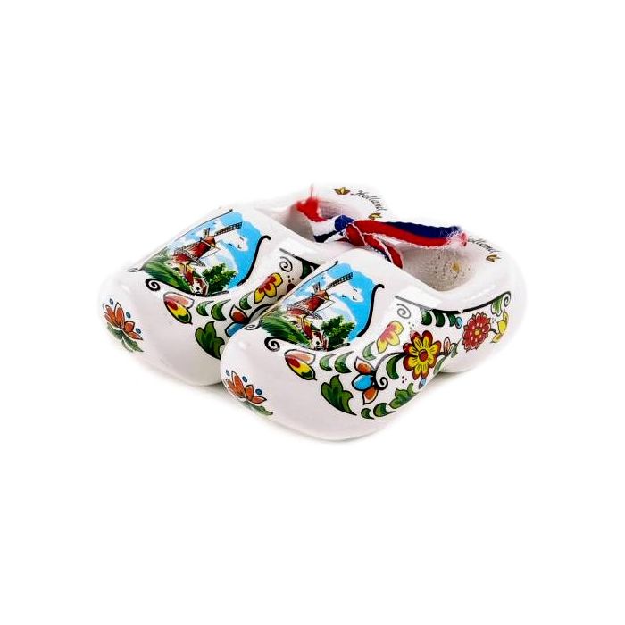 Set houten klompjes 6cm, Wit