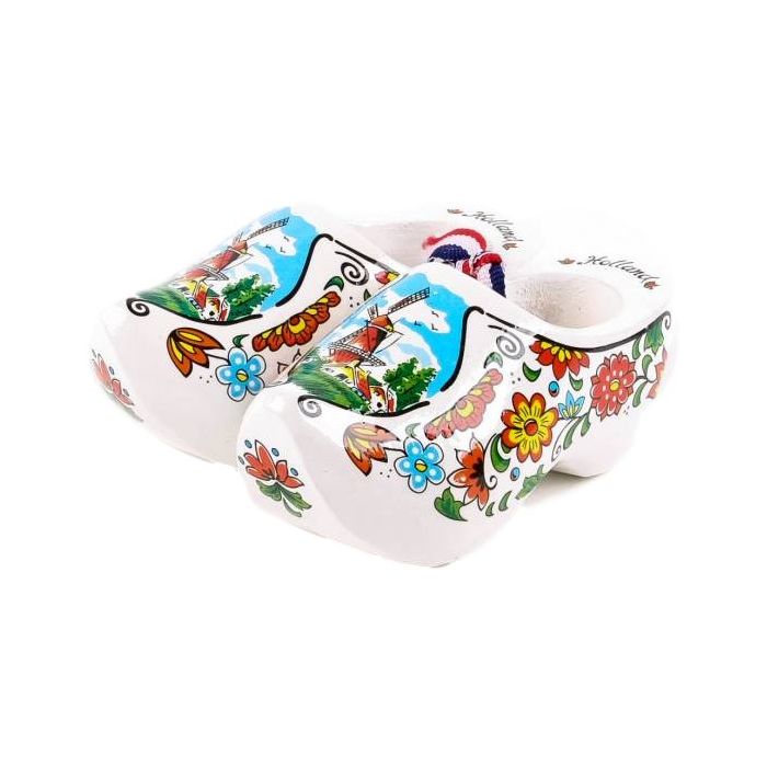 Set houten klompjes 10cm, Wit