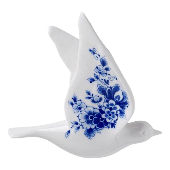 Wall bird 1 - Ceramic - Delft blue - 15 cm