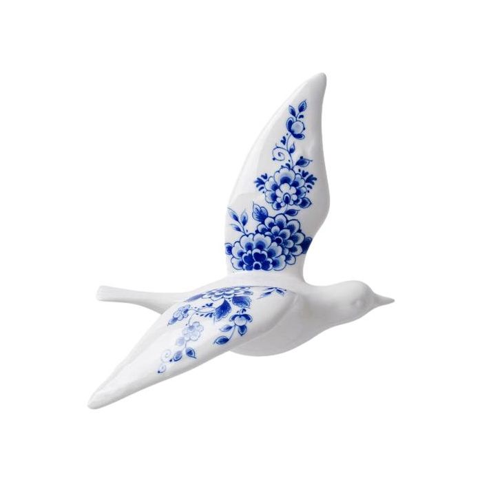 Wall bird 2 - Ceramic - Delft blue - 17 cm