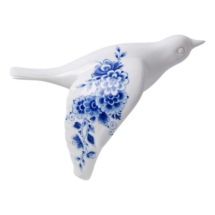 Wall bird 3 - Ceramic - Delft blue - 10 cm