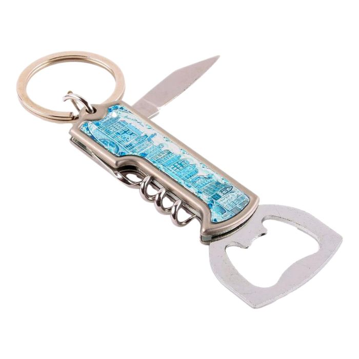 Pocket Knife Keychain with Opener - Amsterdam Design