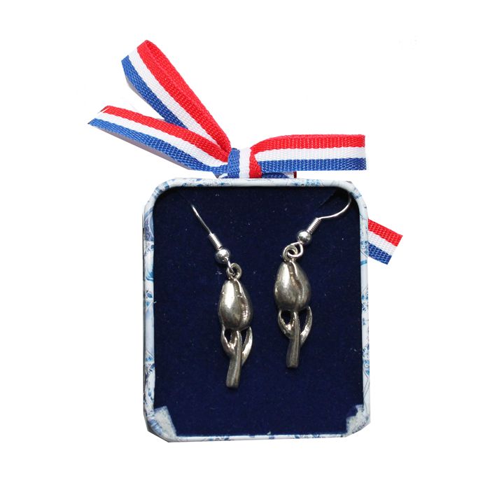 Set earrings Tulip, silverplated, in giftbox