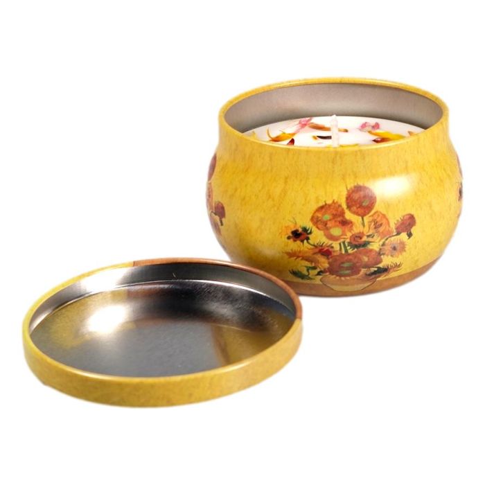 Scented Candle in a Tin - Sunflowers (Van Gogh) French Vanilla