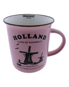 Mok Memoriez - Hollandse Molens - Roze, Groot