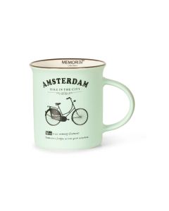 Mok Memoriez - Amsterdamse Fietsen - Mat Mint, Groot