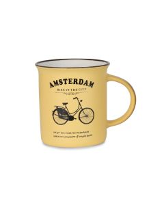 Mok Memoriez - Amsterdamse Fietsen - Geel, Groot