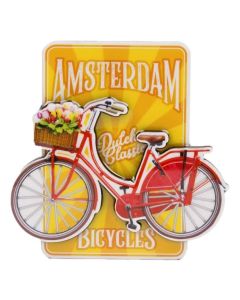 Magneet Gele Fiets Glimmend Amsterdam