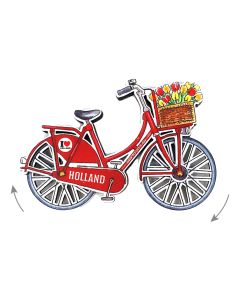 Magneet Holland fiets rood draaiende wielen