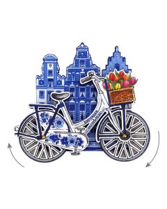 Magneet Amsterdam Fiets Delfts blauw 