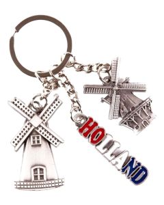 Sleutelhanger bedels molen Holland - zilver