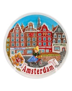 Wandbord meisje op de fiets, 10 cm (klein)