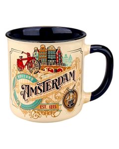 Beker Vintage Ornaments Amsterdam Wit- Klein