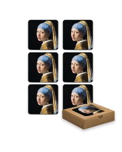 Onderzetter Doos Meisje met Parel (6 stuks) 